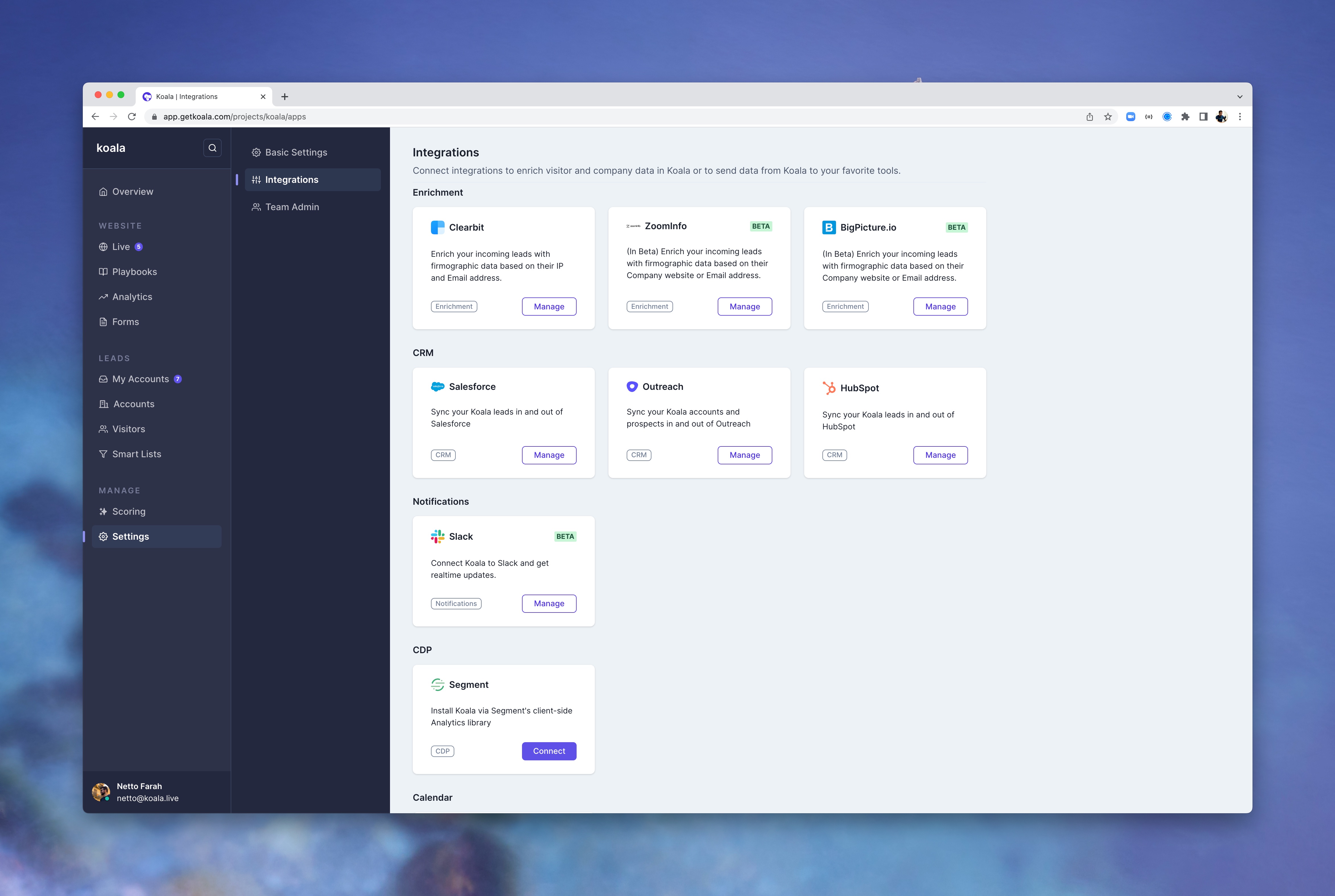 New enrichment integrations from_Clearbit ZoomInfo, and BigPicture