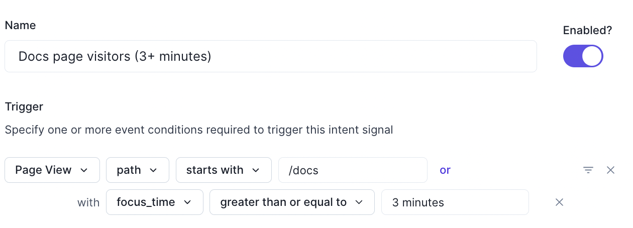 Long session with the technical docs intent signal