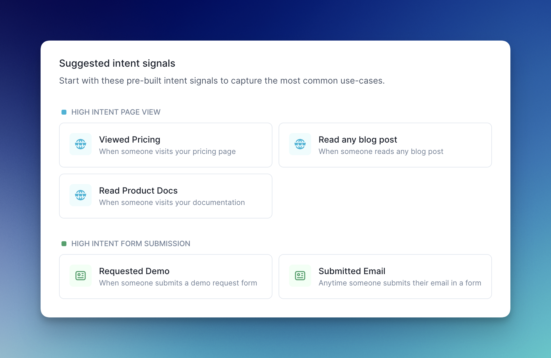 Suggested Signals